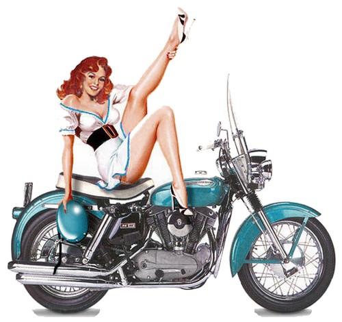  chicas montadas en moto imágenes vintage 