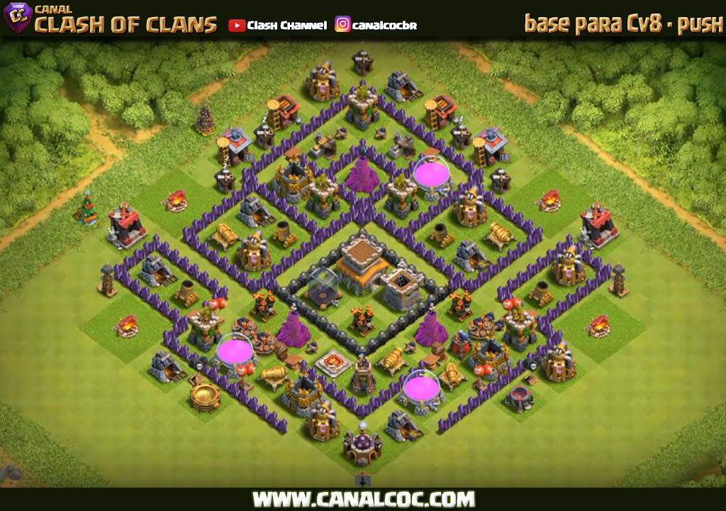 base cv8 push 154 canal clash of clans