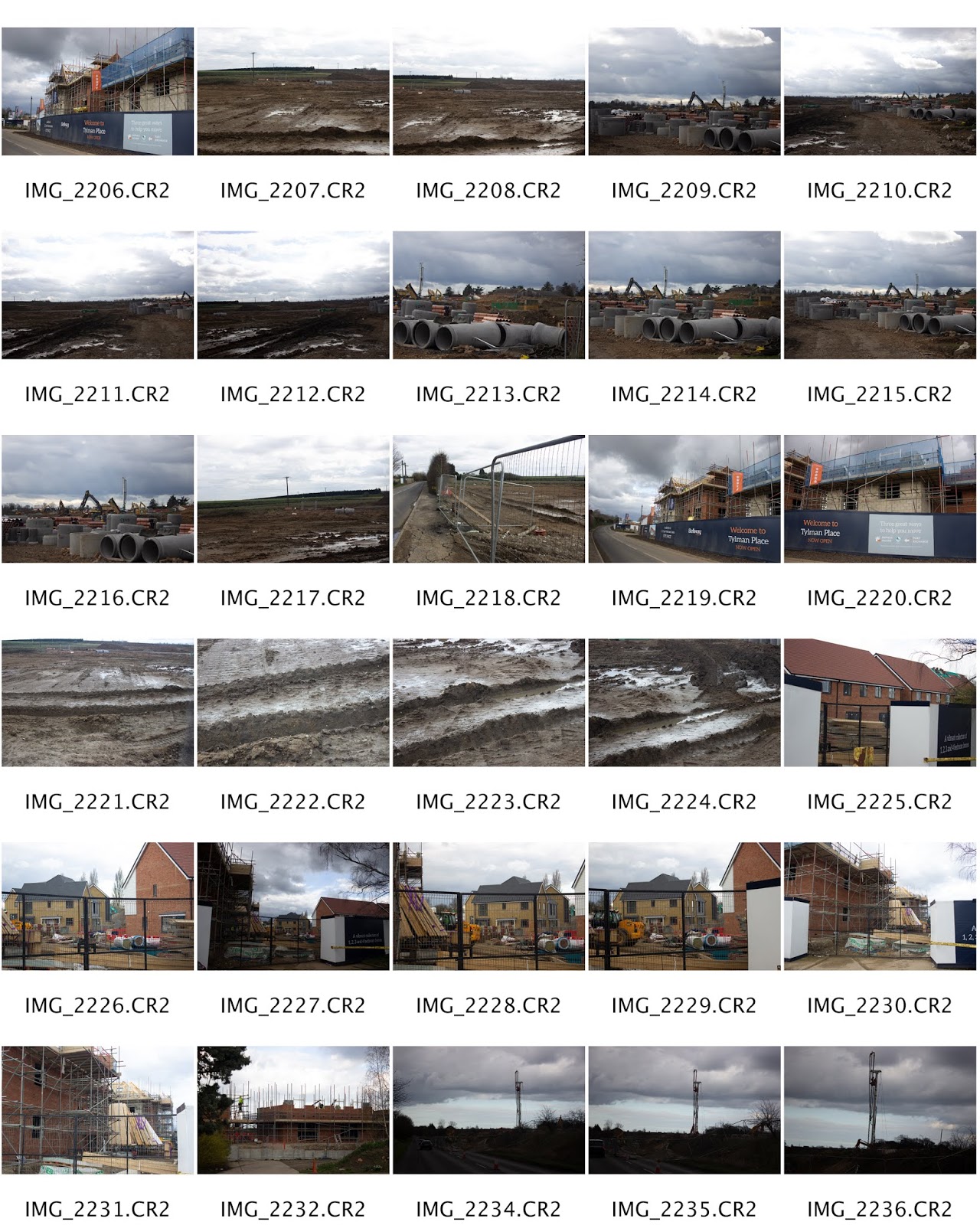 ALTERNATIVE PROCESSES AND DARKROOM PRACTICE First Photoshoot Contact Sheet (Digital)