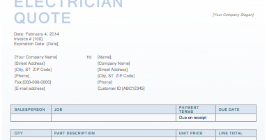 printable quotation template in excel and doc excel template