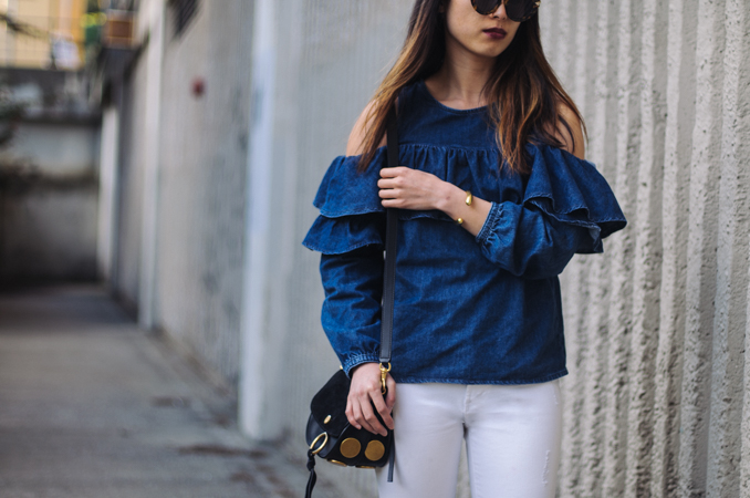 readytwowear: asos cold shoulder top and 4thandreckless mules