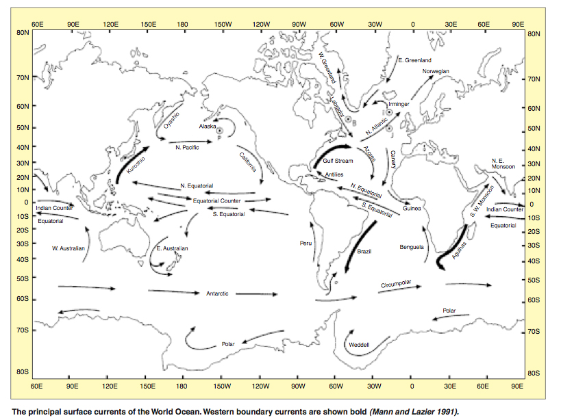 ocean currents canada. Ocean currents from Japan
