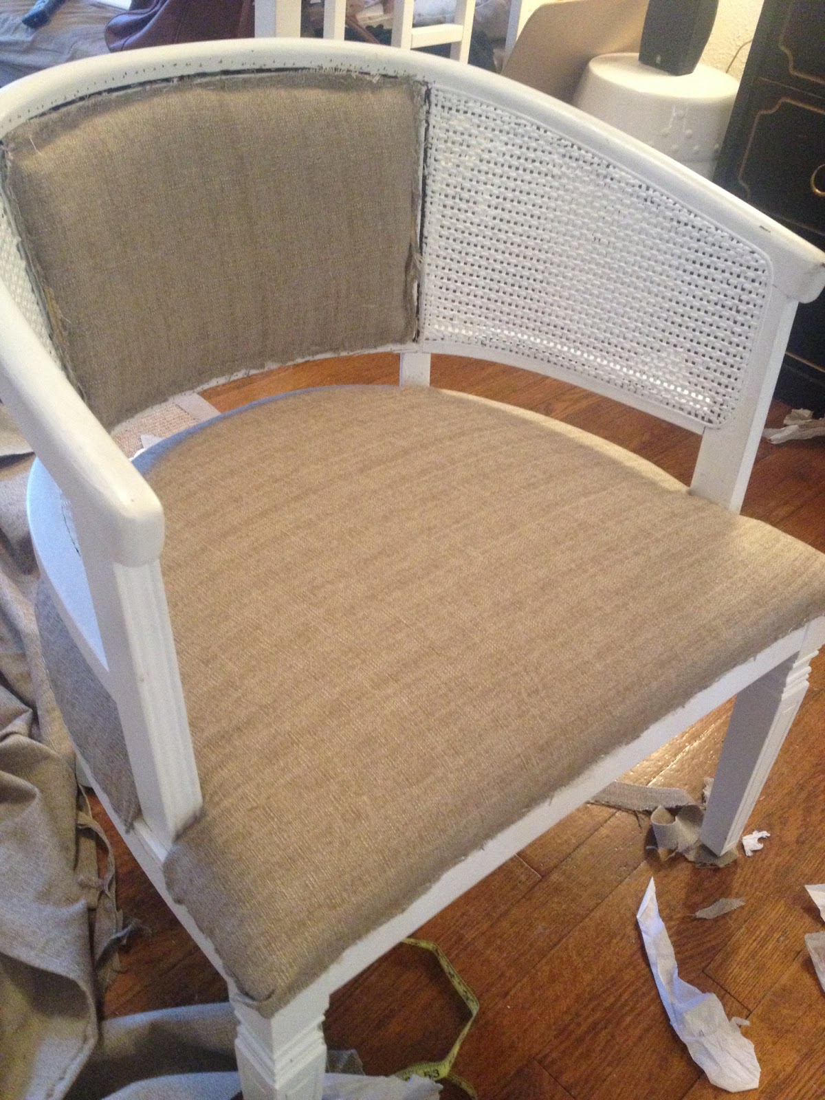 Boy Meets Girl Meets Home DIY Cane Chair Reupholstery