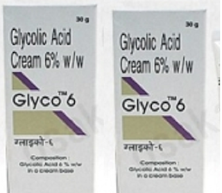 glycolic acid creams available in india are Glyco 6 (6% glycolic acid), glycolic acid creams available in india are Glyco 6 (6% glycolic acid),