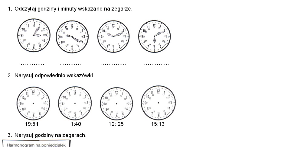 Sprawdzian Z Zegarów Klasa 2 ewapalka: ZEGARY