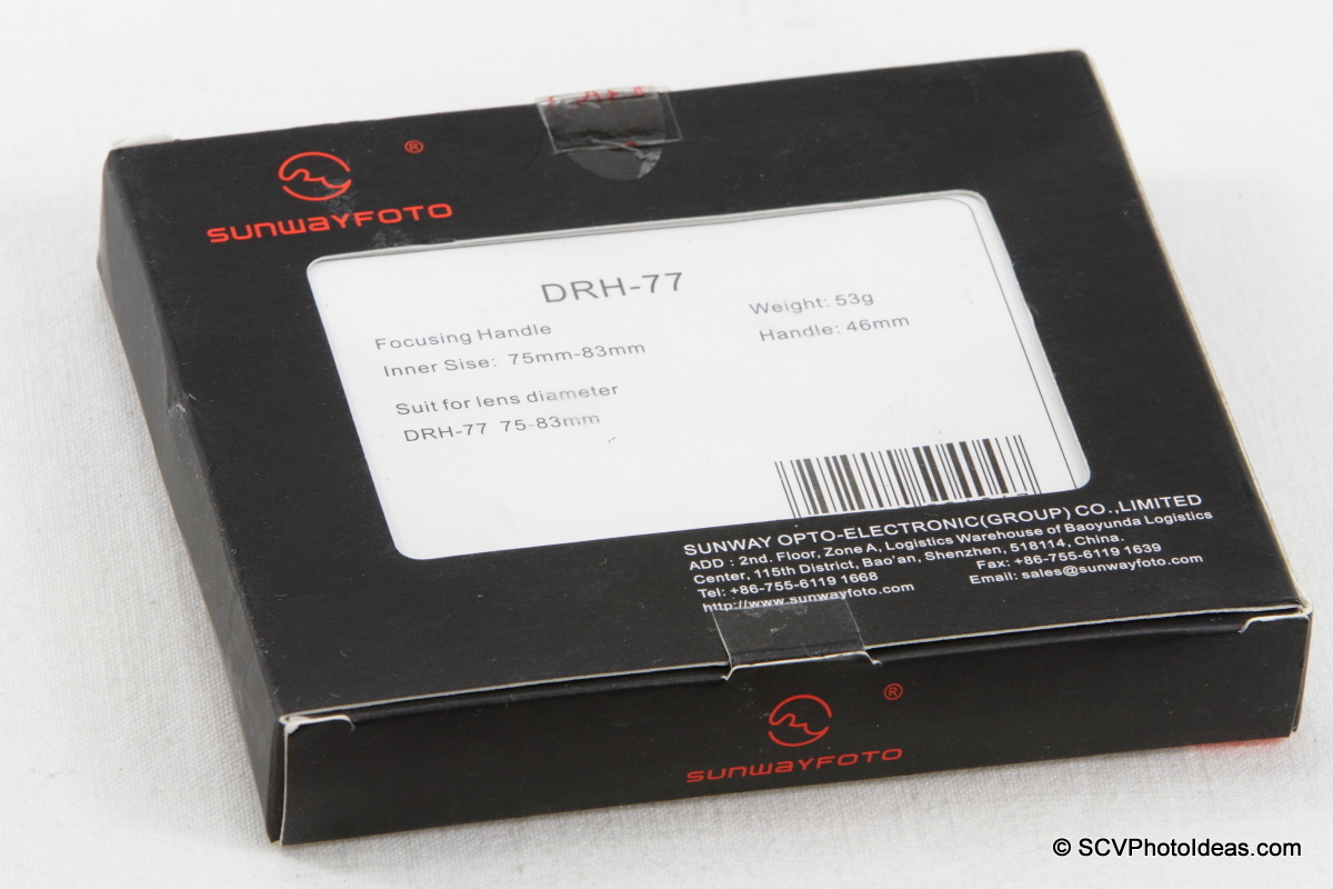 Sunwayfoto DRH-77 Focusing Handle box bottom