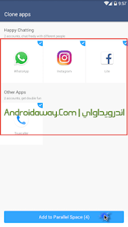 برنامج استنساخ التطبيقات وتكرار البرامج Parallel Space للاندرويد والايفون برنامج استنساخ التطبيقات وتكرار البرامج Parallel Space للاندرويد والايفون