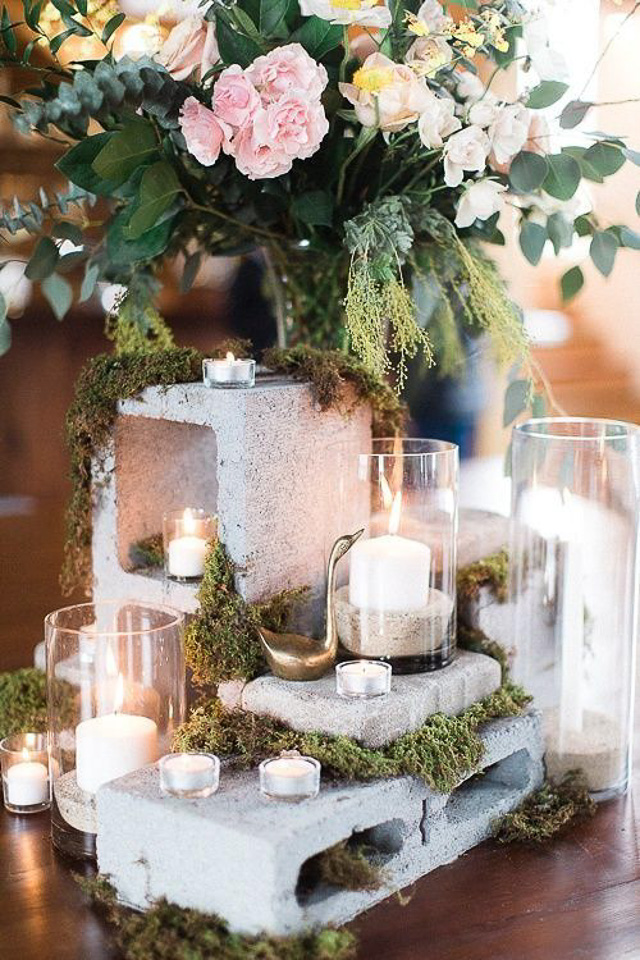 boda industrial idea decoración wedding decor cemento concret