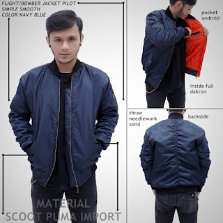 Jaket Bomber Pria Polos
