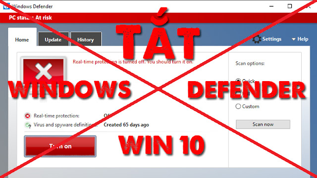 Tắt diệt virus Windows Defender Win 10 hoàn toàn