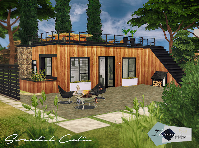 Sims 4 Modern Wooden Cabin