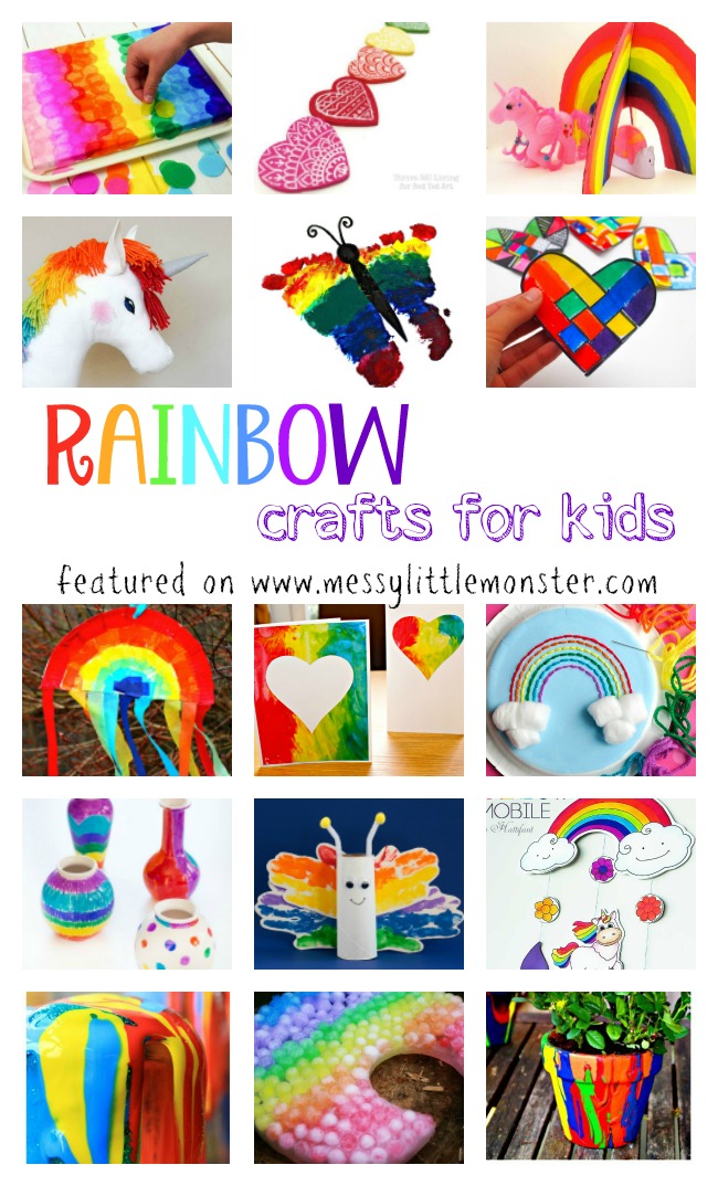 Rainbow craft ideas for kids. A selection of easy rainbow crafts, fun rainbow activities, keepsakes and gift ideas for toddlers, preschoolers and older children.