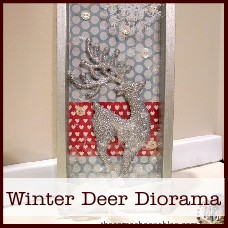 h winter+deer+diorama