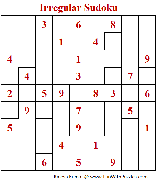 Irregular Sudoku Puzzle (Fun With Sudoku #279)