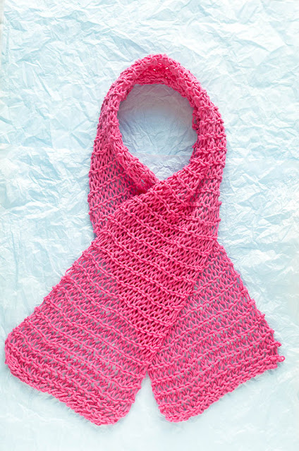 Hot pink lace scarf