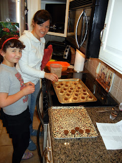 My sister and I making homemade peanut butter cookies