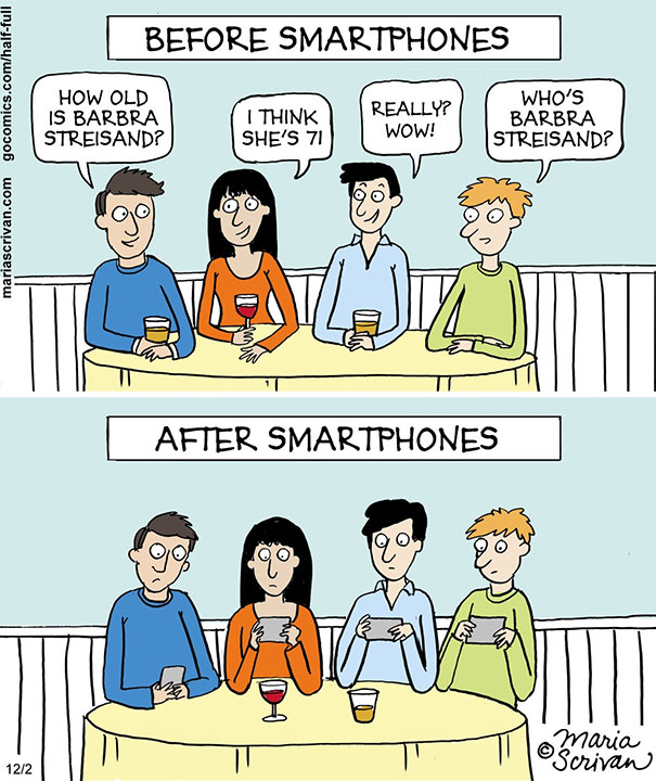 These 30+ Cartoons Illustrate How Smartphones Are The Death Of Conversation