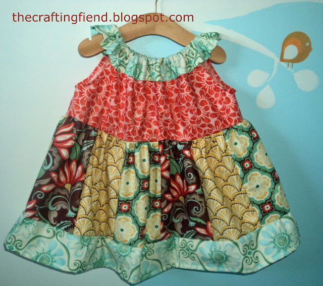 Patchwork Ruffled neck peasant dress. - The Crafting Fiend