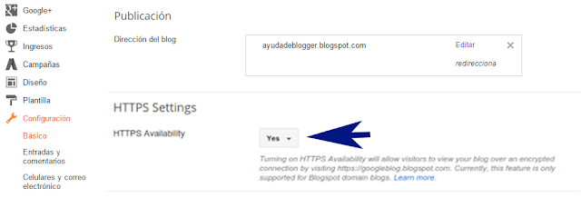 ¿Cómo habilitar el protocolo HTTPS en mi blog de Blogger Blogspot?