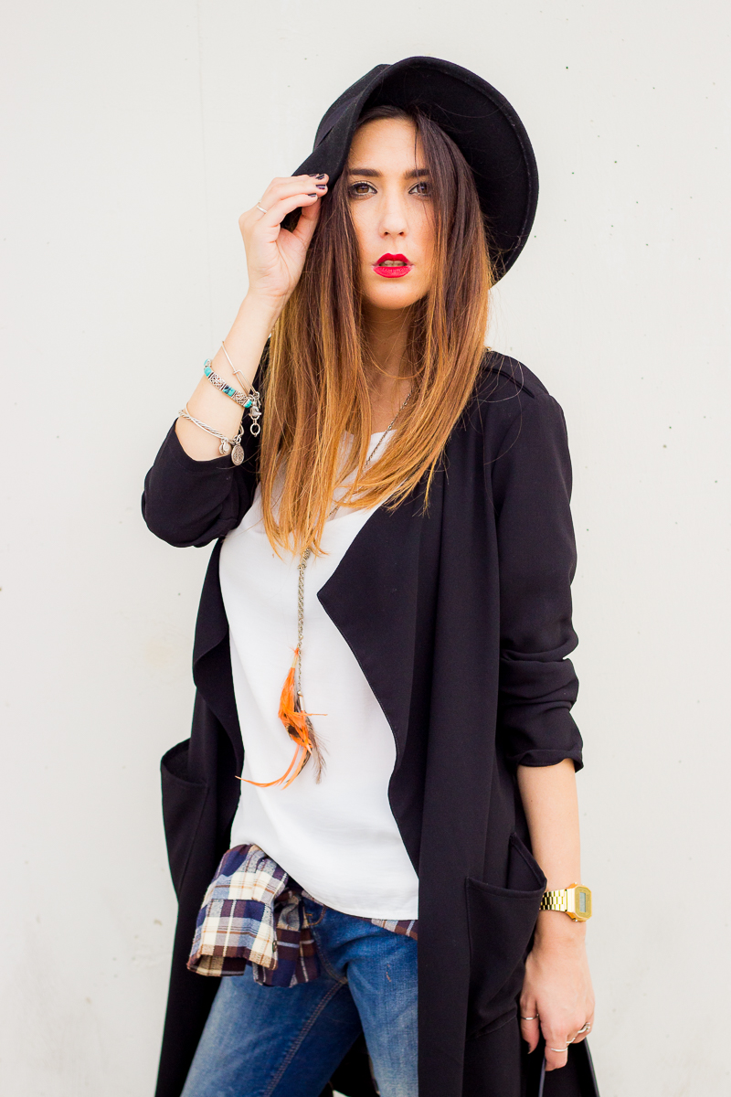 jeans and trench