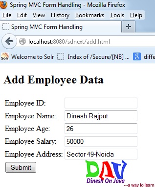 CRUD Example Spring and Hibernate