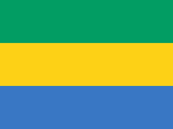 Logo Gambar Bendera Negara Gabon PNG JPG ukuran 600 px