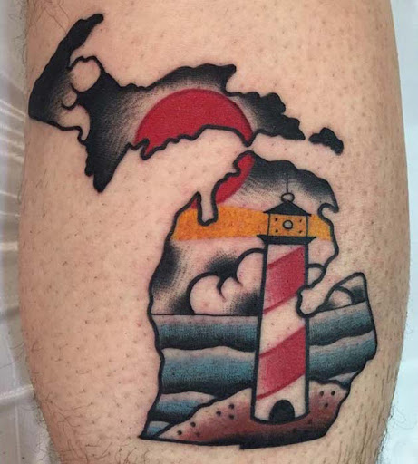 Esta maravilhosamente ilustrado estado de michigan tatuagem