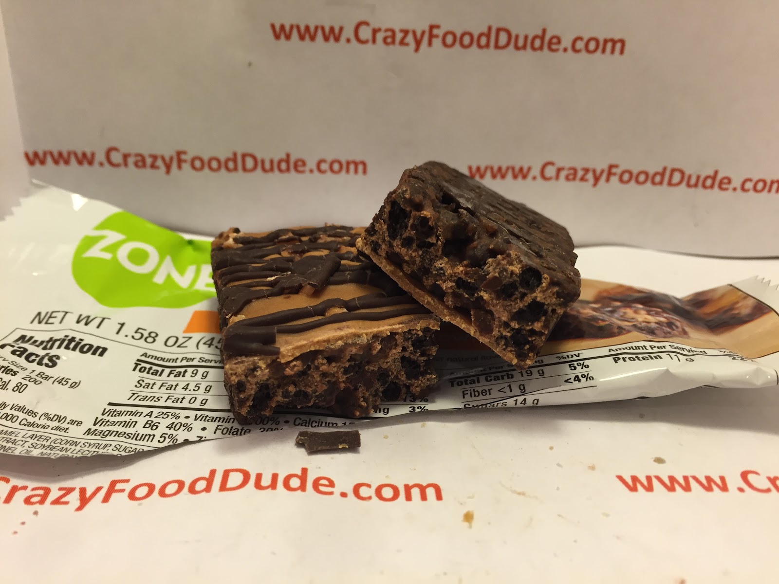 Crazy Food Dude Review Zone Perfect Salted Caramel Brownie Nutrition Bar