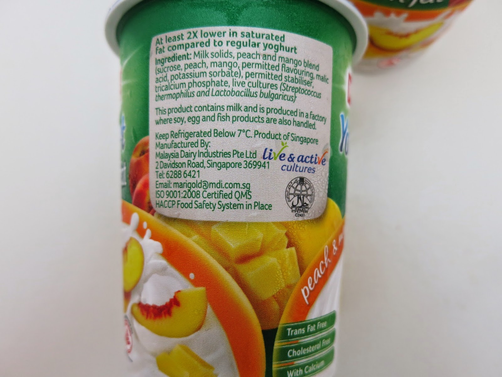 Marigold Yoghurt Nonfat Peach & Mango Midsummer Treat