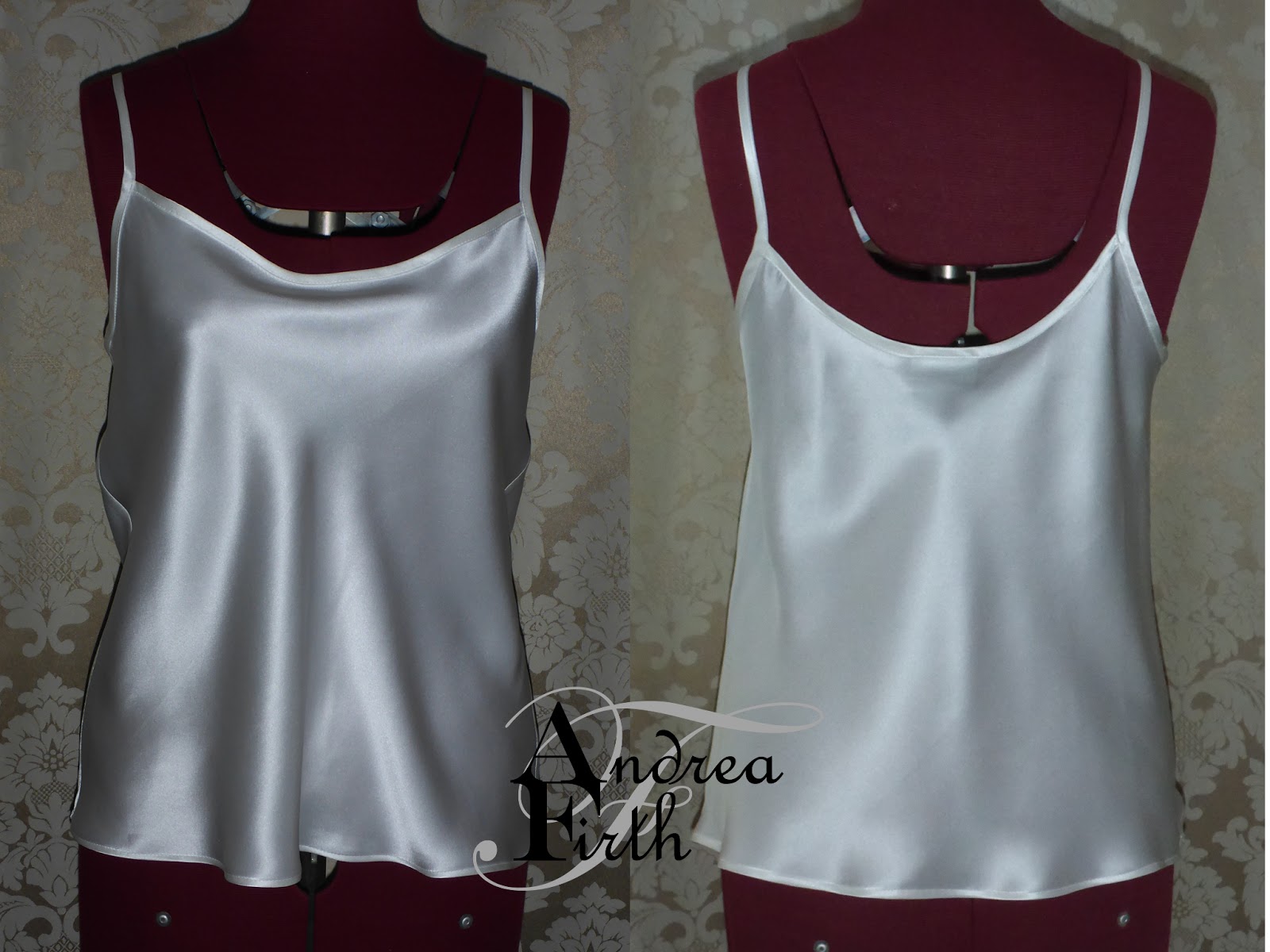 Obsessive Creativeness Lingerie white silk half slips and lace top