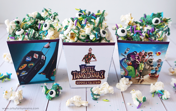 Hotel Transylvania 3: Summer Vacation free Movie Party Printables and Monster Popcorn recipe