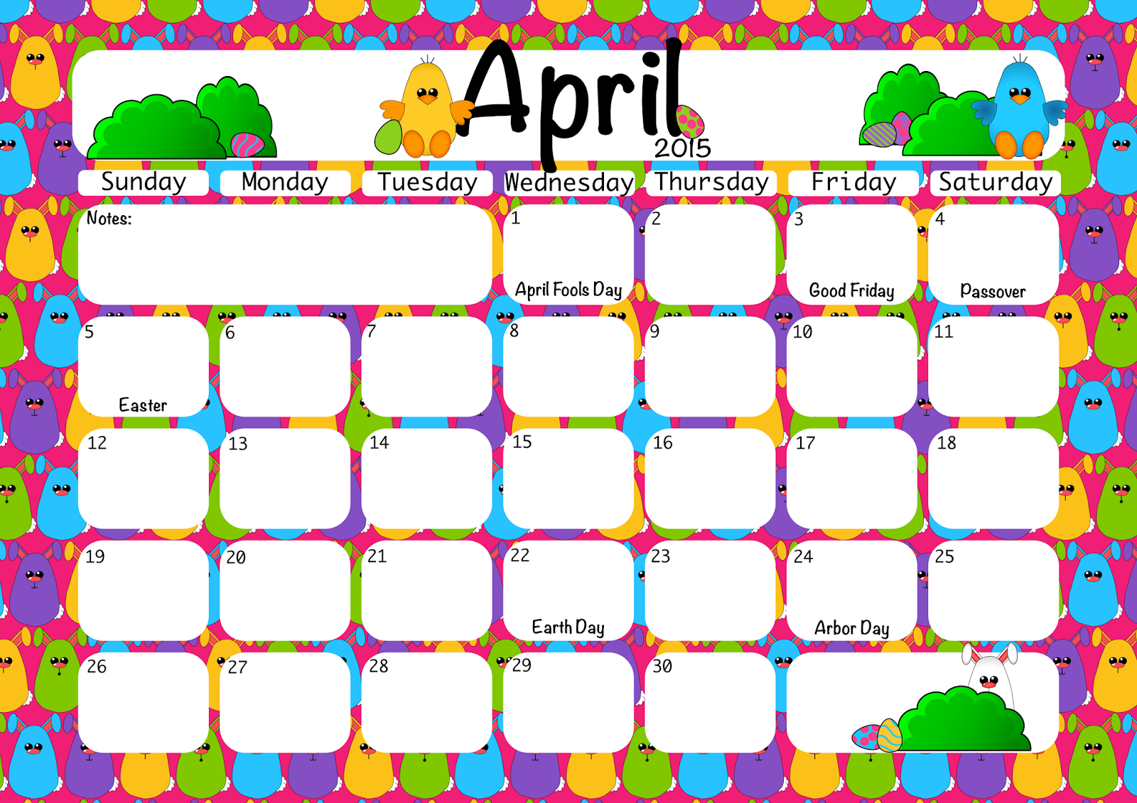 Deeder Do April 2015 Calendar Freebie