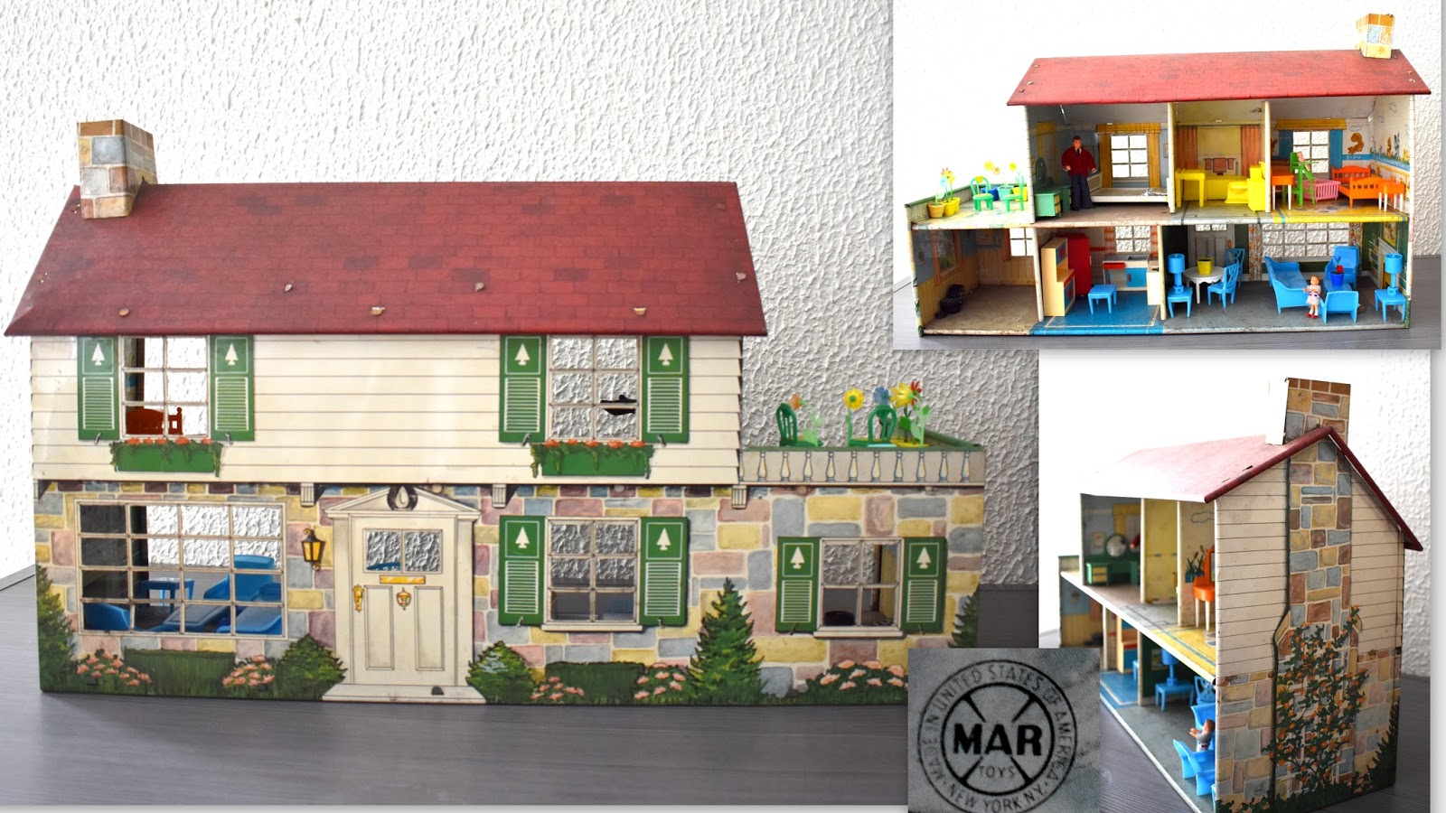 Brinquedos Raros - Conjunto com 4 peças de móveis de Cozinha de Casa de  Bonecas Década de 1970