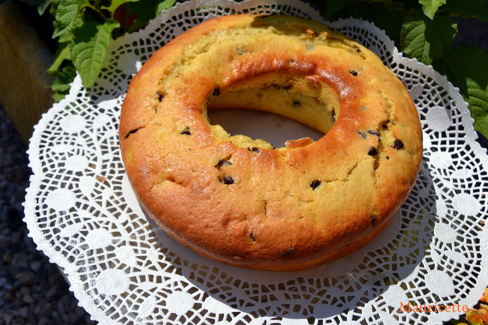 Momo délice Gâteau au yaourt grec aux pêches , pépites de chocolat et à huile d