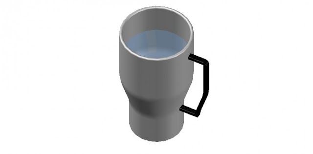 DYNAMIC COFFEE MUG 3D BLOCK CAD DRAWING DETAILS DWG FILE