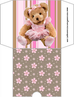 Ballerina Bear: Free Printable Candy Bar Labels. Ballerina Bear Free Printable CD Case.