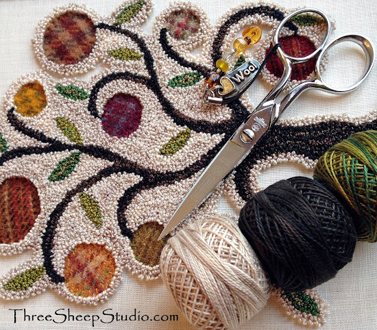 'Olde Orchard' Punch Needle Design in Punch Needle & Primitive Stitcher Magazine 'Olde Orchard' Punch Needle Design in Punch Needle & Primitive Stitcher Magazine