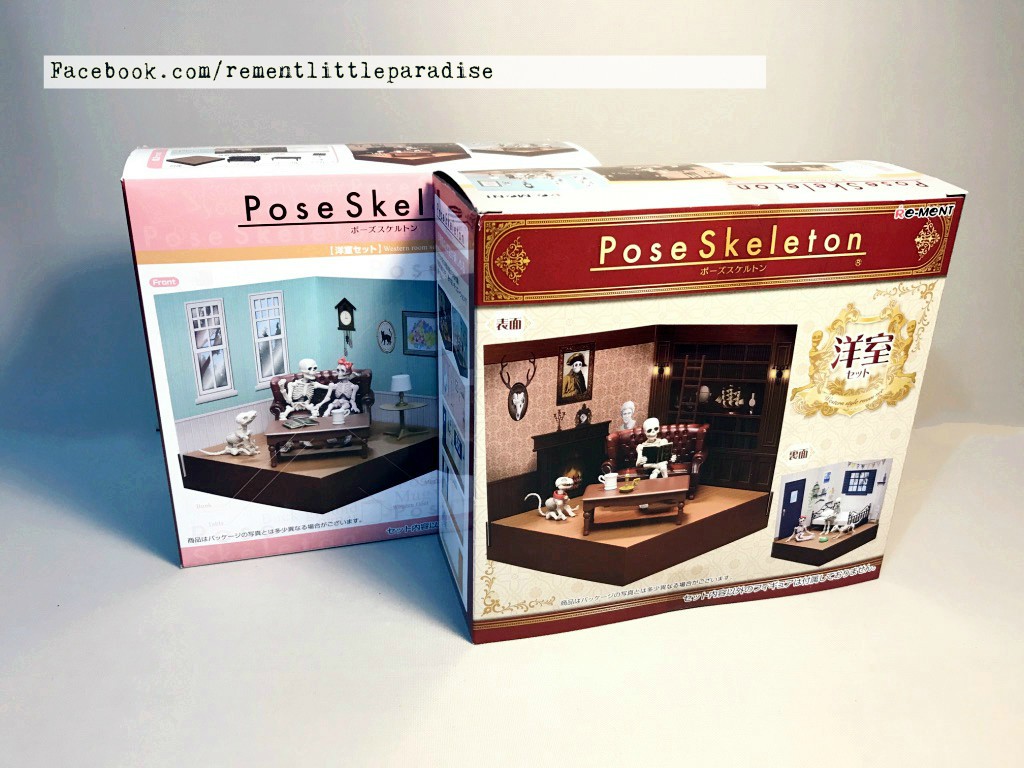 Re-Ment Miniature Pose Skeleton Western Style Room Set