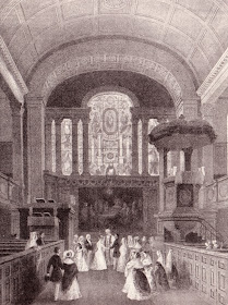 A fashionable wedding at St George's Hanover Square (1841)  from Life In Regency and Early Victorian Times  by EB Chancellor (1926)