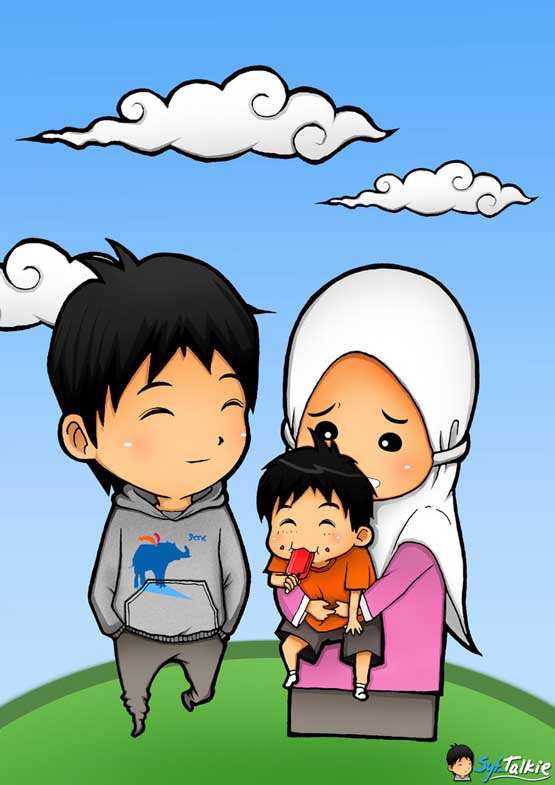Gambar Animasi Kartun Islami Lucu Kata Dp Bbm Bergerak