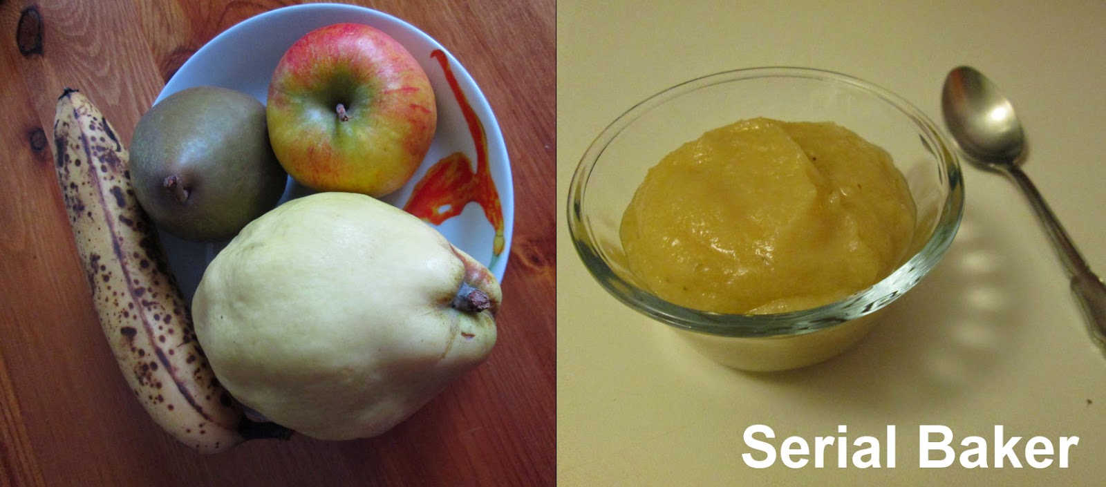 Compote d'automne (coing, banane, poire, pomme)