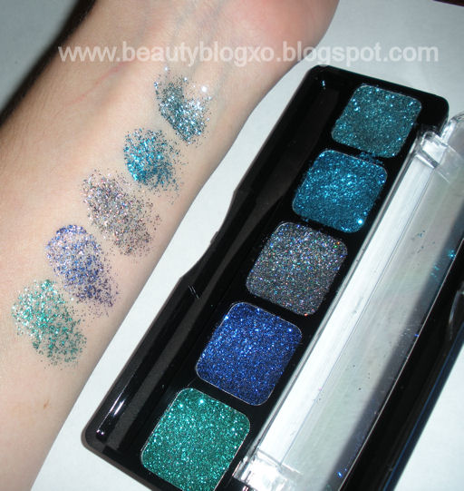Drop Dead, Swatches NYX Glitter Cream Palette Ocean Breeze