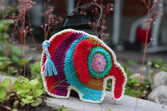 virkattu elefantti norsu crochet elephant
