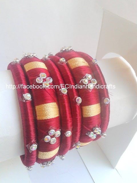 Easy Crafts - Explore your creativity: Silk thread bangle design - Part 3
