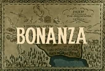 Texto de entrada de la serie Bonanza que mostraba además de las letras un pequeño mapa