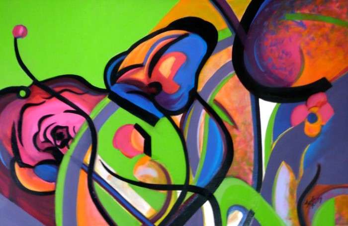 Яркие цвета и ломаные линии. Janet Mirsky