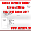 Contoh Formulir Daftar Riwayat Hidup Pns/Cpns Tahun 2017