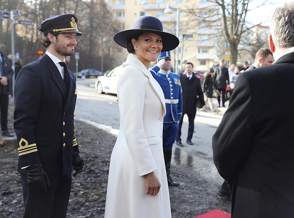 Crown Princess Victoria, Prince Carl Philip of Sweden and Finlands president Sauli Niinistö attended a memorial service for Swedish Volunteer Corps