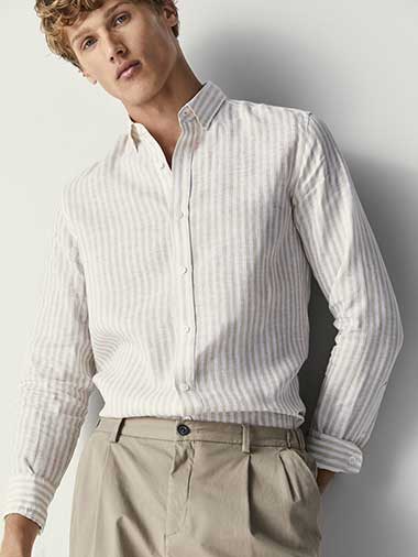 Slim Fit Baliksirti Dokulu Chino Pantolon Erkek Massimo Dutti Ledig Herr Herrklader