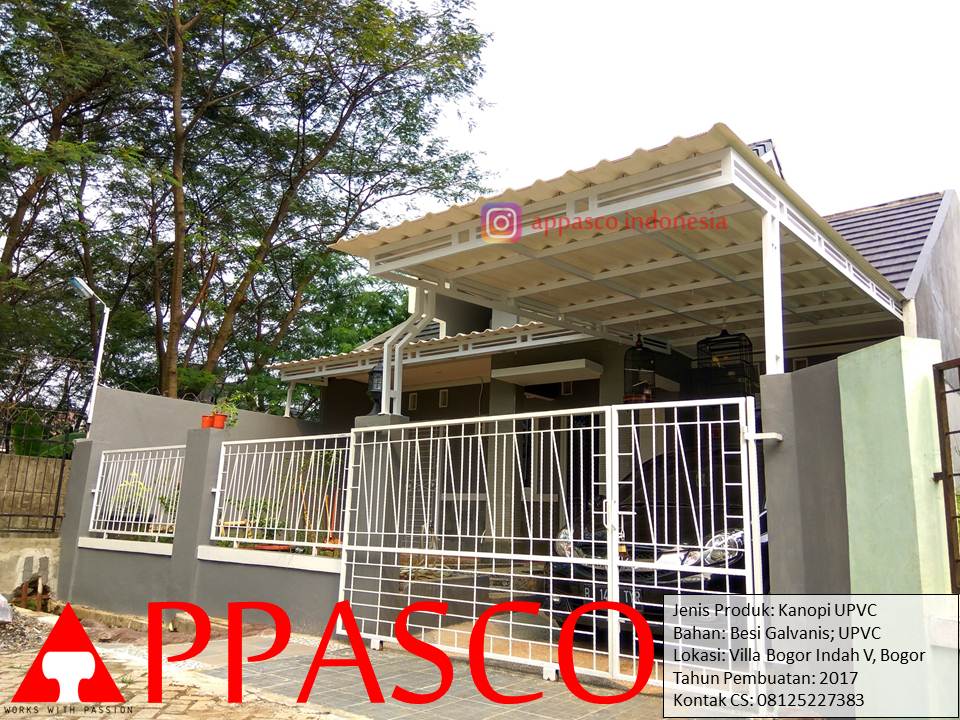 Kanopoi Minimalis UPVC Galvanis di Villa Bogor Indah V